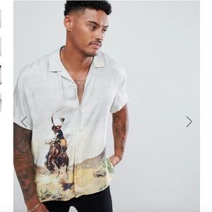 ASOS Button Down Shirt with Cowboy Design